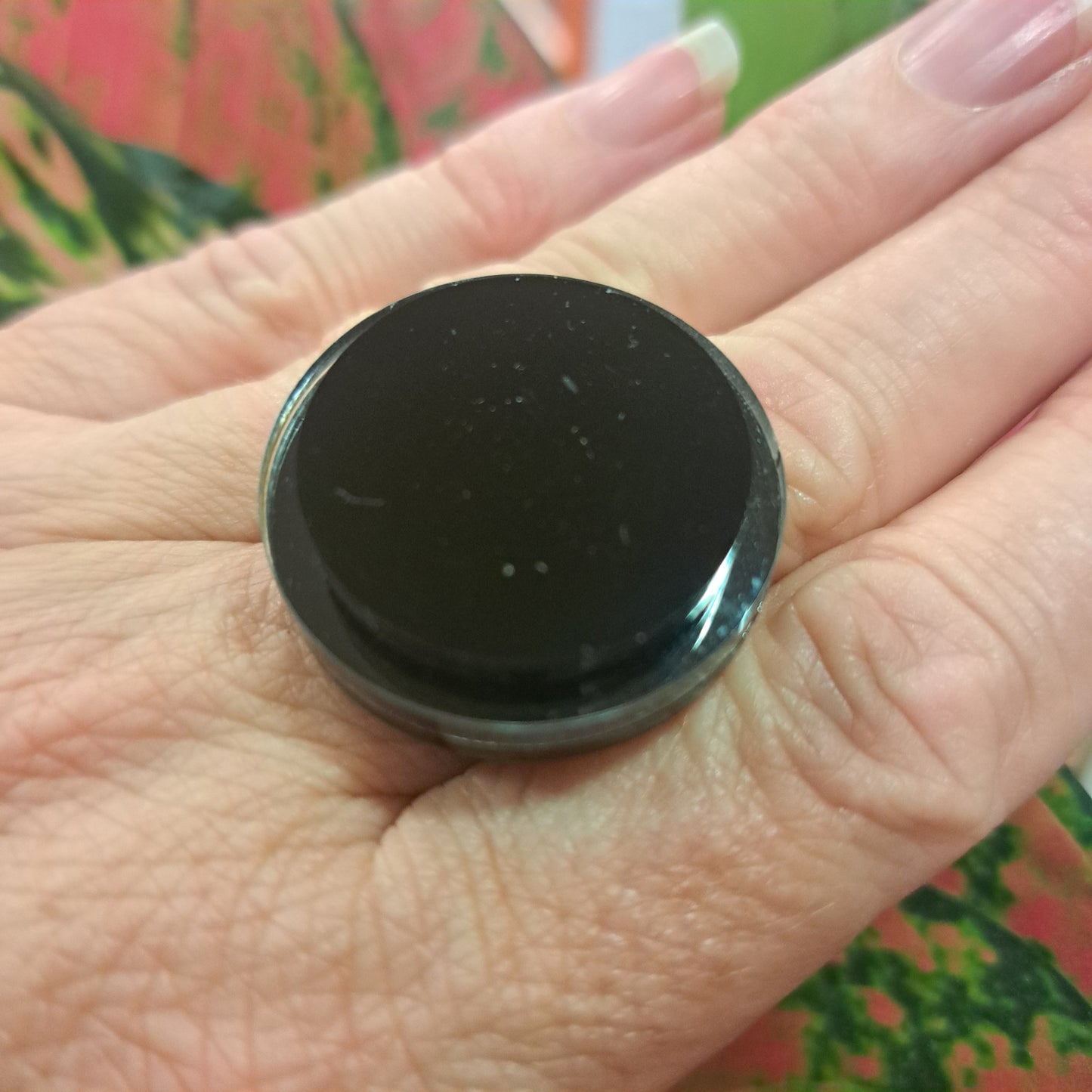 Bague Ronds superposés noir FORMESPAZIO