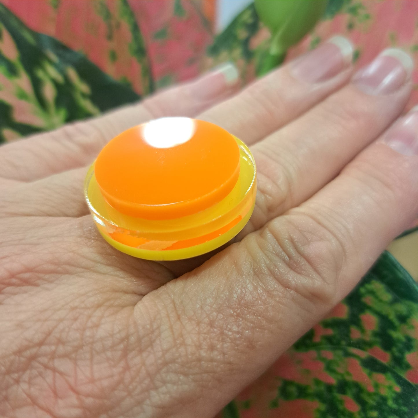 Bague Ronds superposés jaune et orange FORMESPAZIO