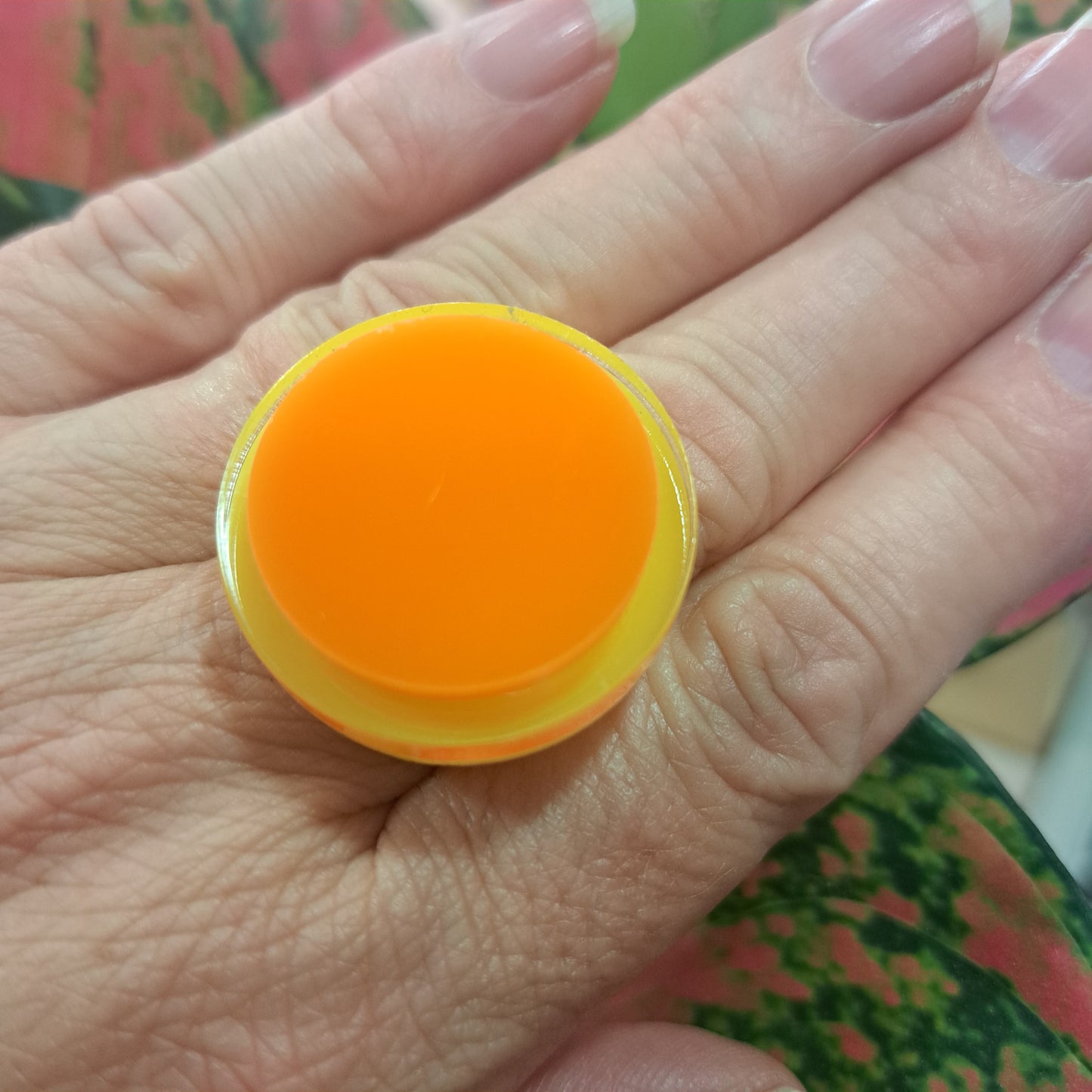 Bague Ronds superposés jaune et orange FORMESPAZIO