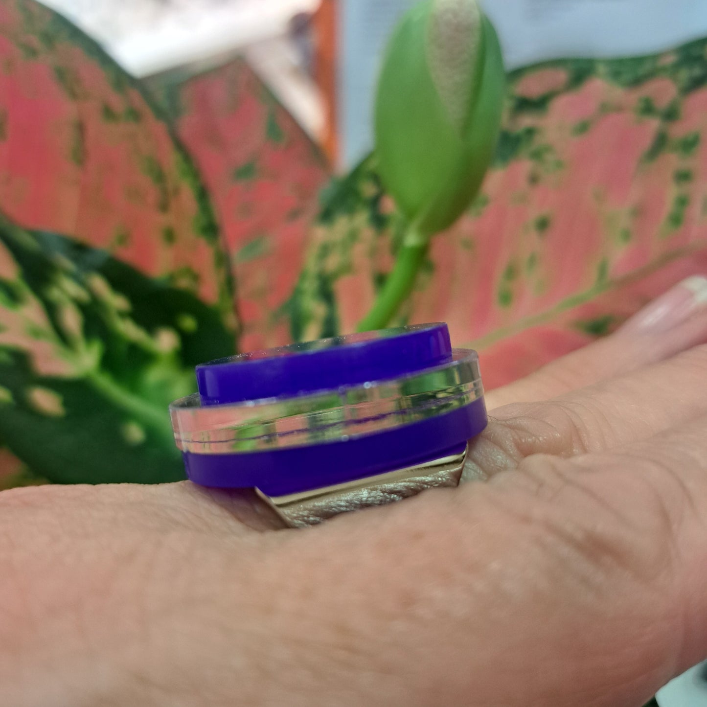 Bague Ronds superposés violet FORMESPAZIO
