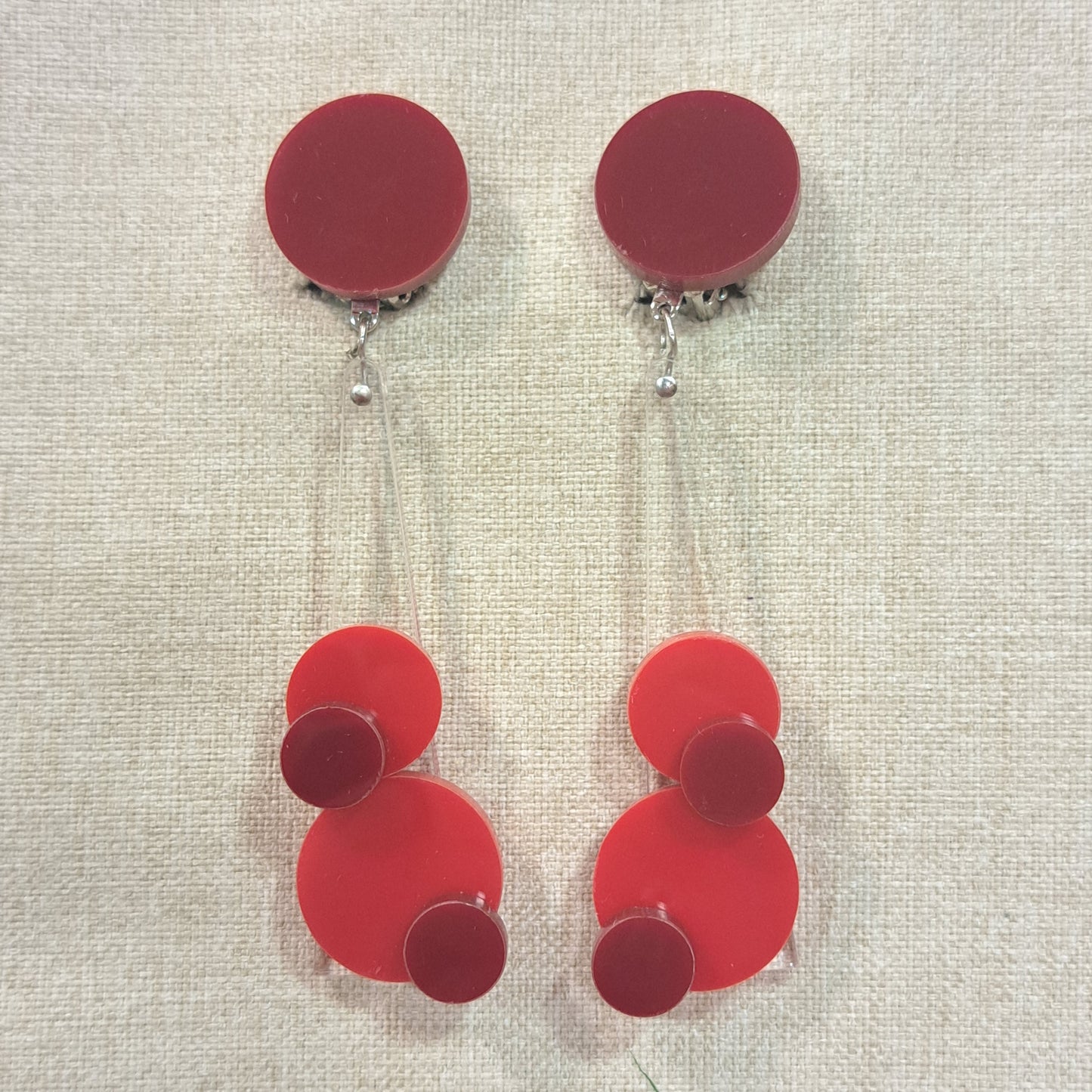 Boucles clips Pastilles rouge FORMESPAZIO