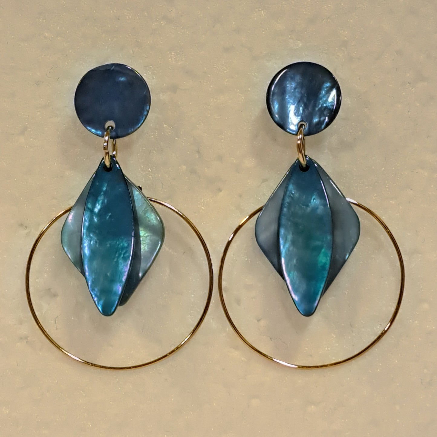 Boucles percées Losange bleu clair LA PETITE SARDINE