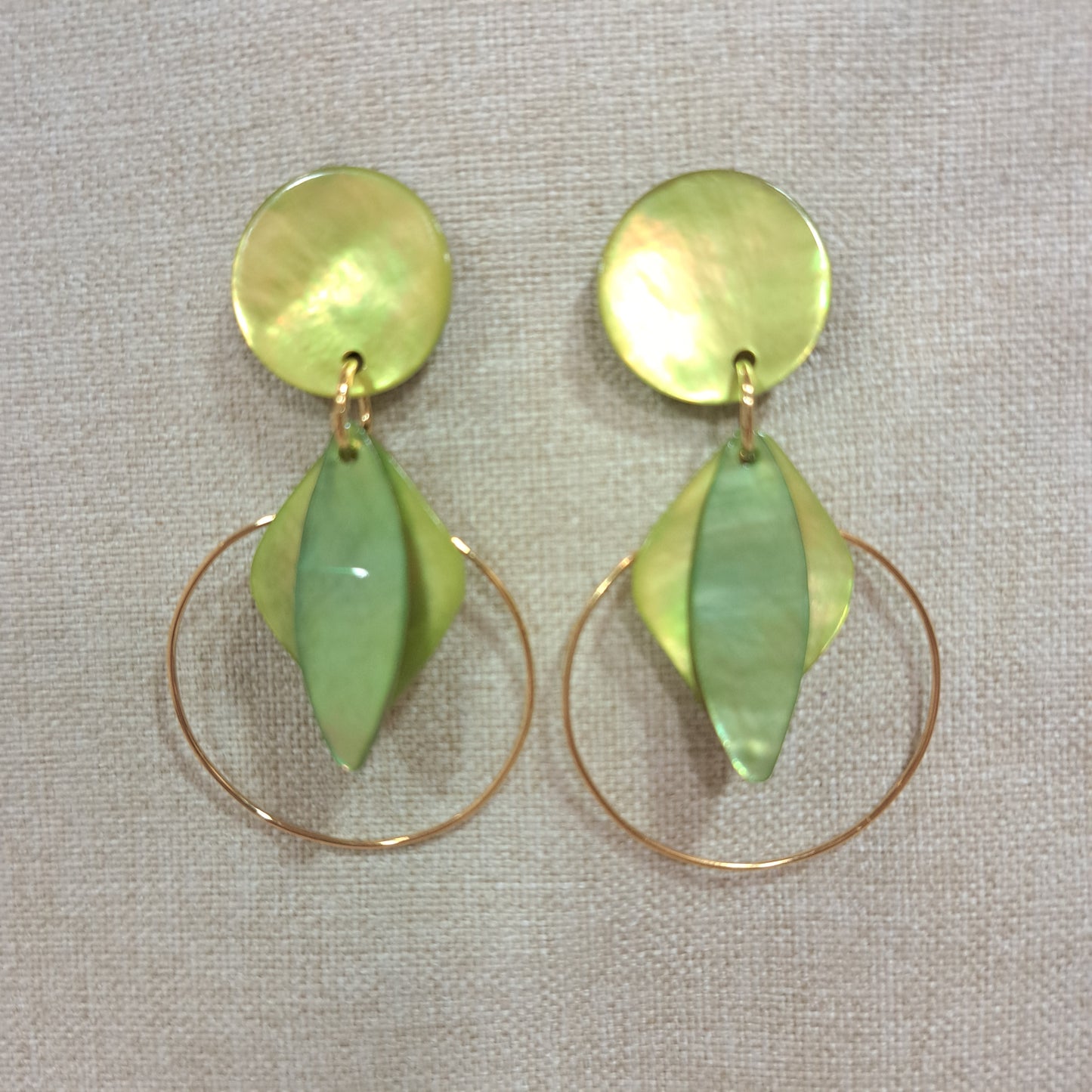 Boucles clips Losange vert anis LA PETITE SARDINE