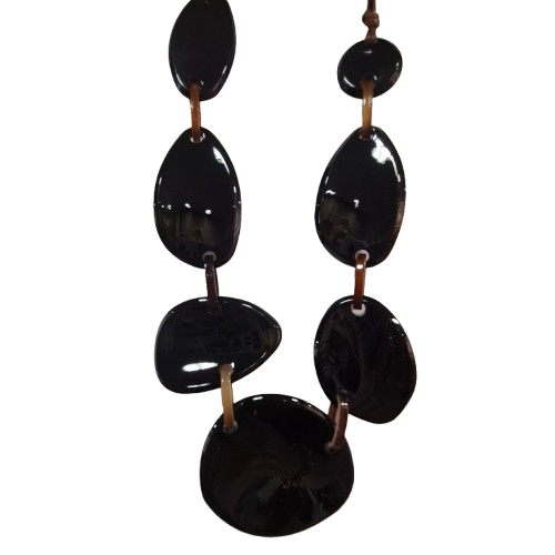 Collier Galets noir FANCY F