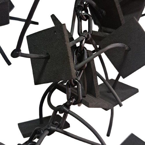 Collier Carrés RDC noir Fancy