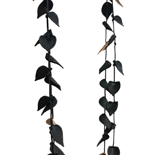 Sautoir Feuilles noir or Fancy F