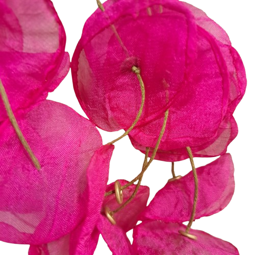 Collier Ras de cou Pétales rose fuchsia Fancy F