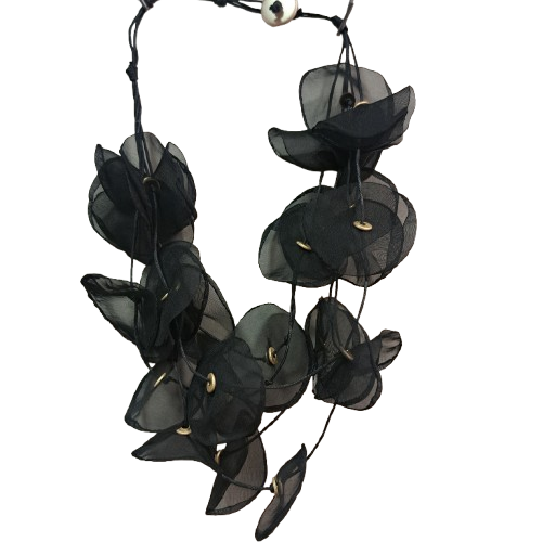 Collier Ras de cou Pétales noir Fancy F