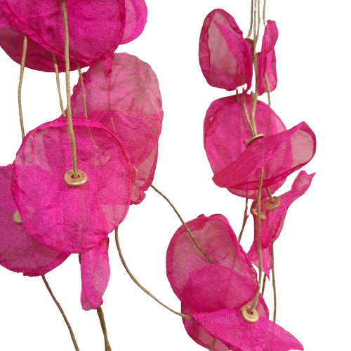 Collier Middle Pétales rose fuchsia Fancy F