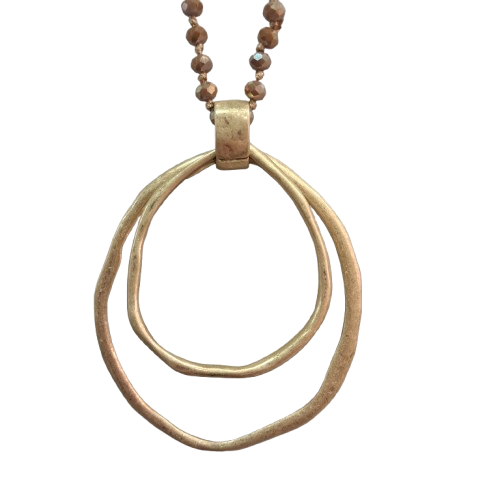 Collier sautoir Pendentif or mordoré FANCY F