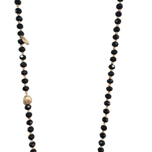 Collier sautoir Pendentif or noir FANCY F