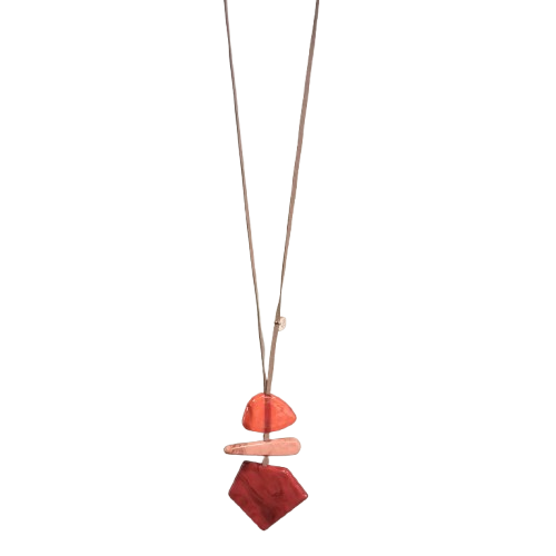 Collier sautoir Pendentif orange corne FANCY F