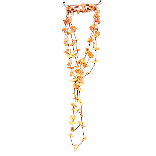 Sautoir Fleurs orange beige Fancy F