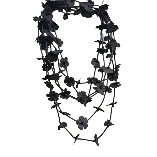 Sautoir Fleurs noir Fancy F