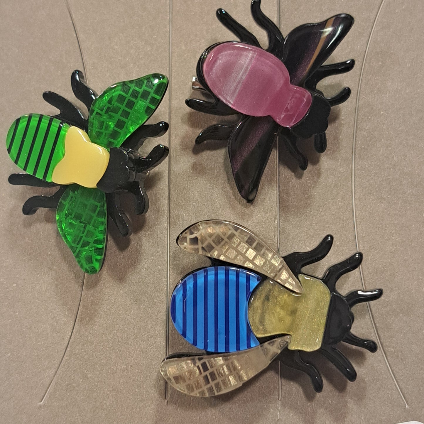 Broche Trio Abeilles bleu Fancy F