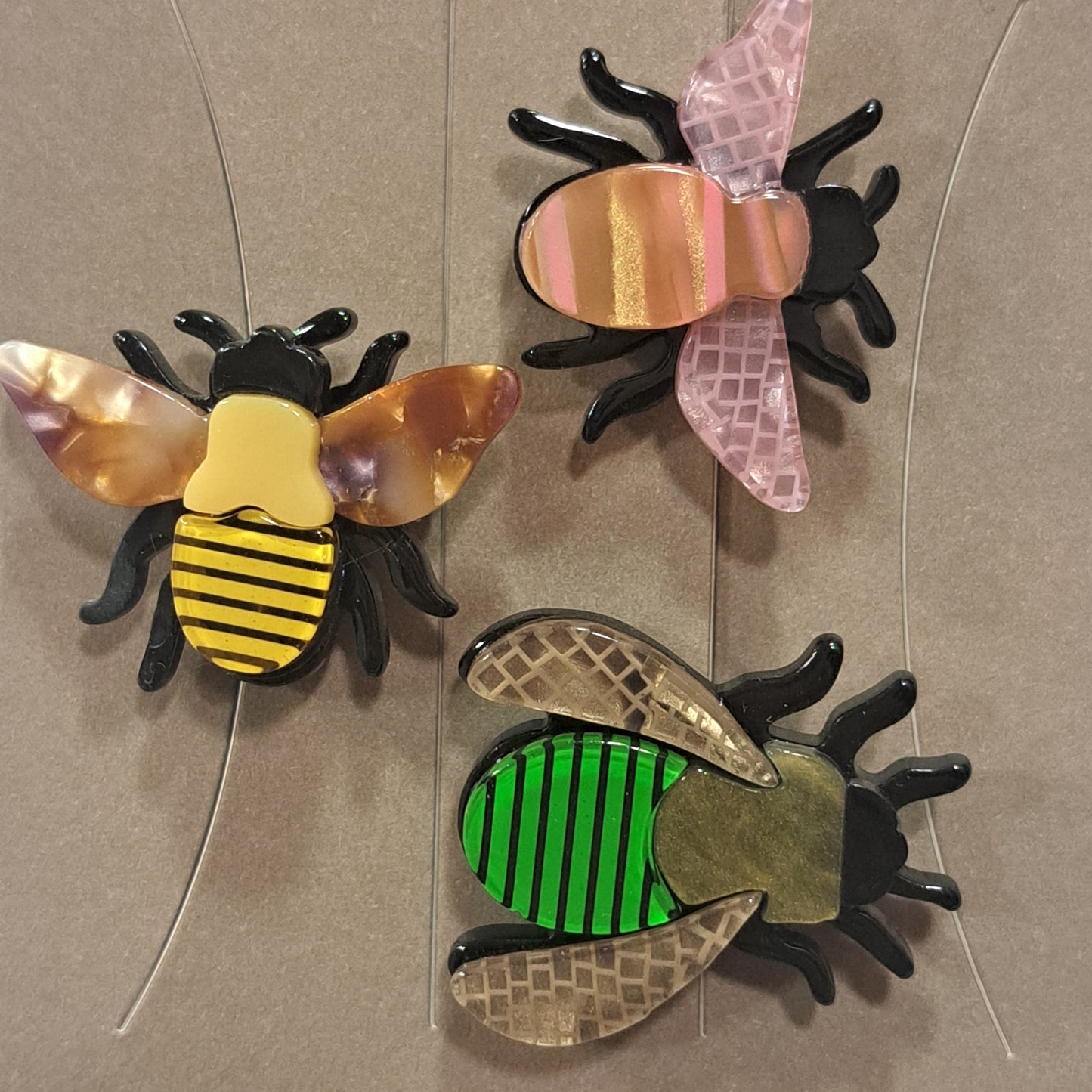 Broche Trio Abeilles vert Fancy F