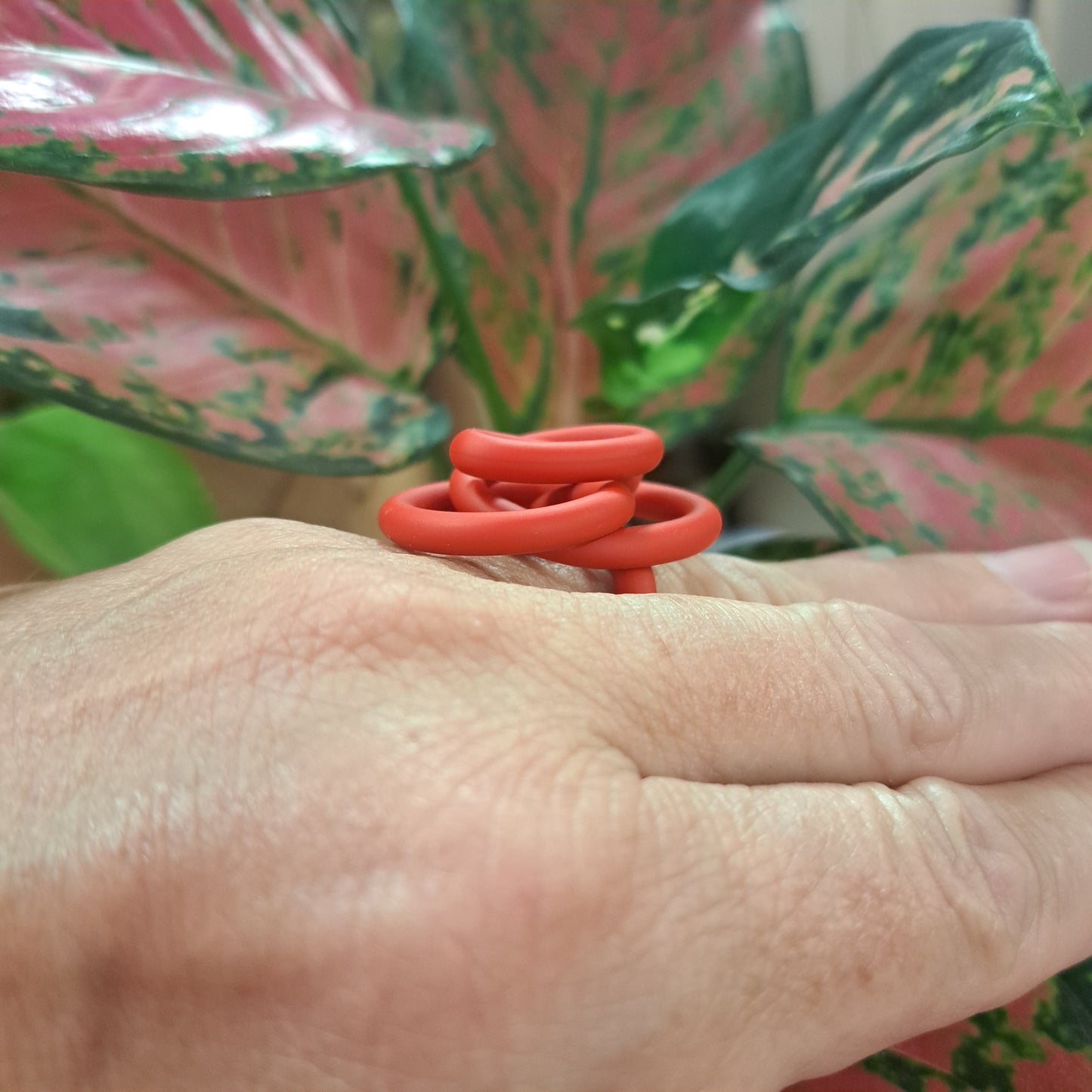 Bague Zig rouge mat SAMUEL CORAUX
