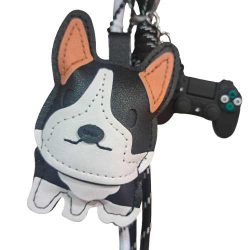 Porte clefs Corgi et console noir