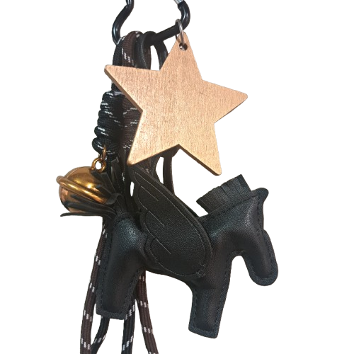 Porte clefs Cheval volant noir