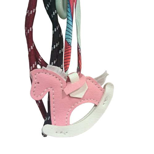 Porte clefs Cheval à bascule rose