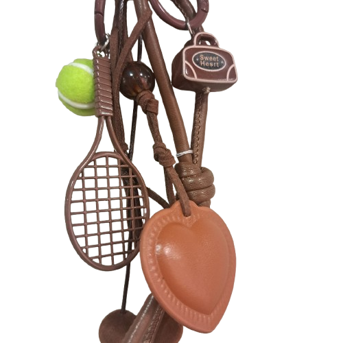 Porte clefs Tennis marron