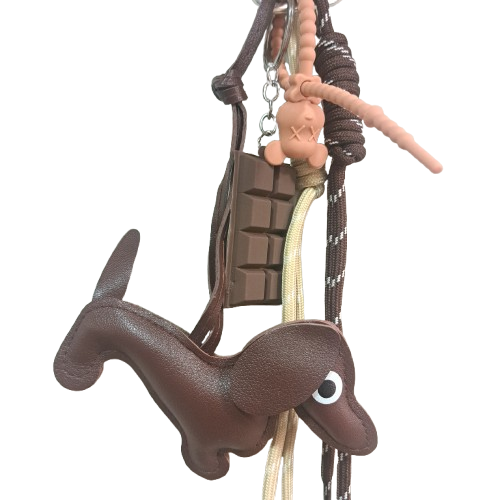 Porte clefs Teckel marron