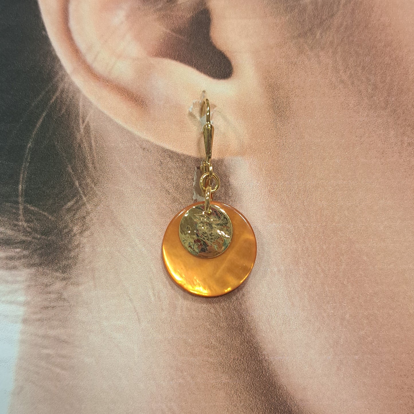 Boucles percées Dormeuse orange or LA PETITE SARDINE