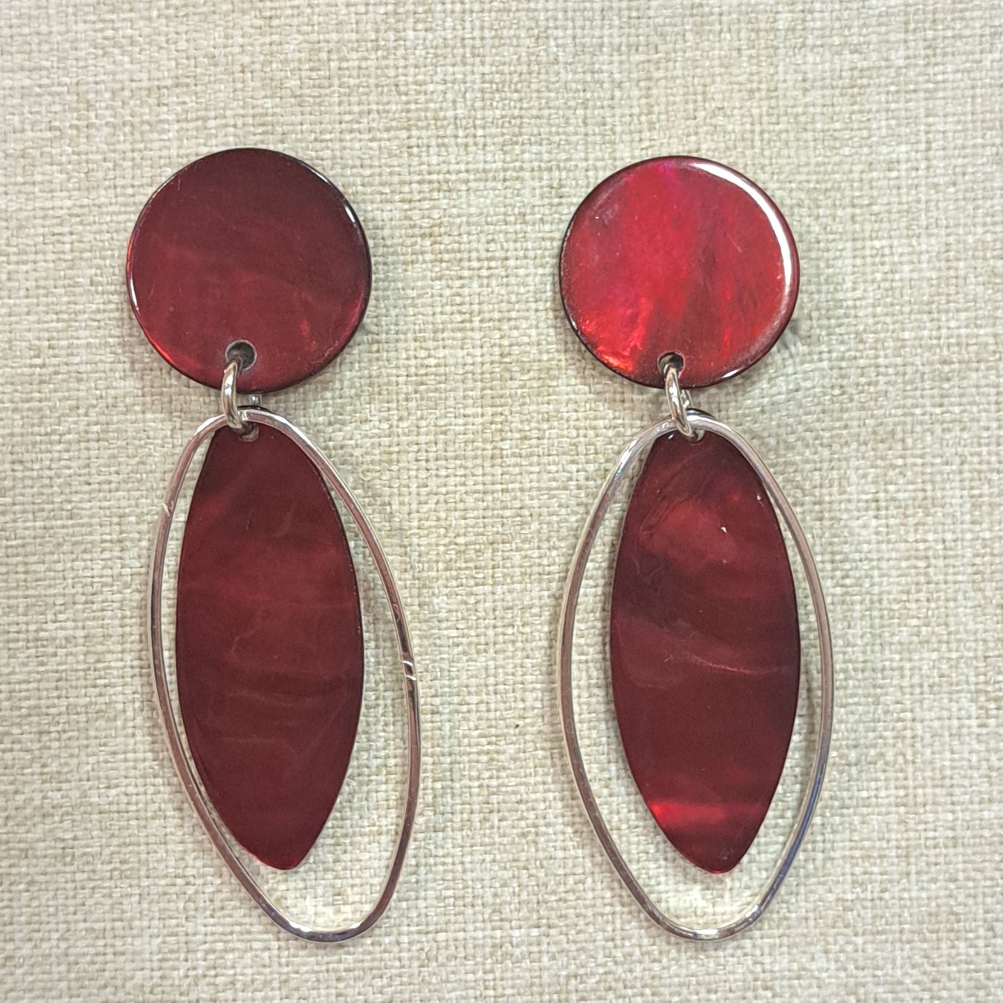 Boucles clips Ovale rouge LA PETITE SARDINE