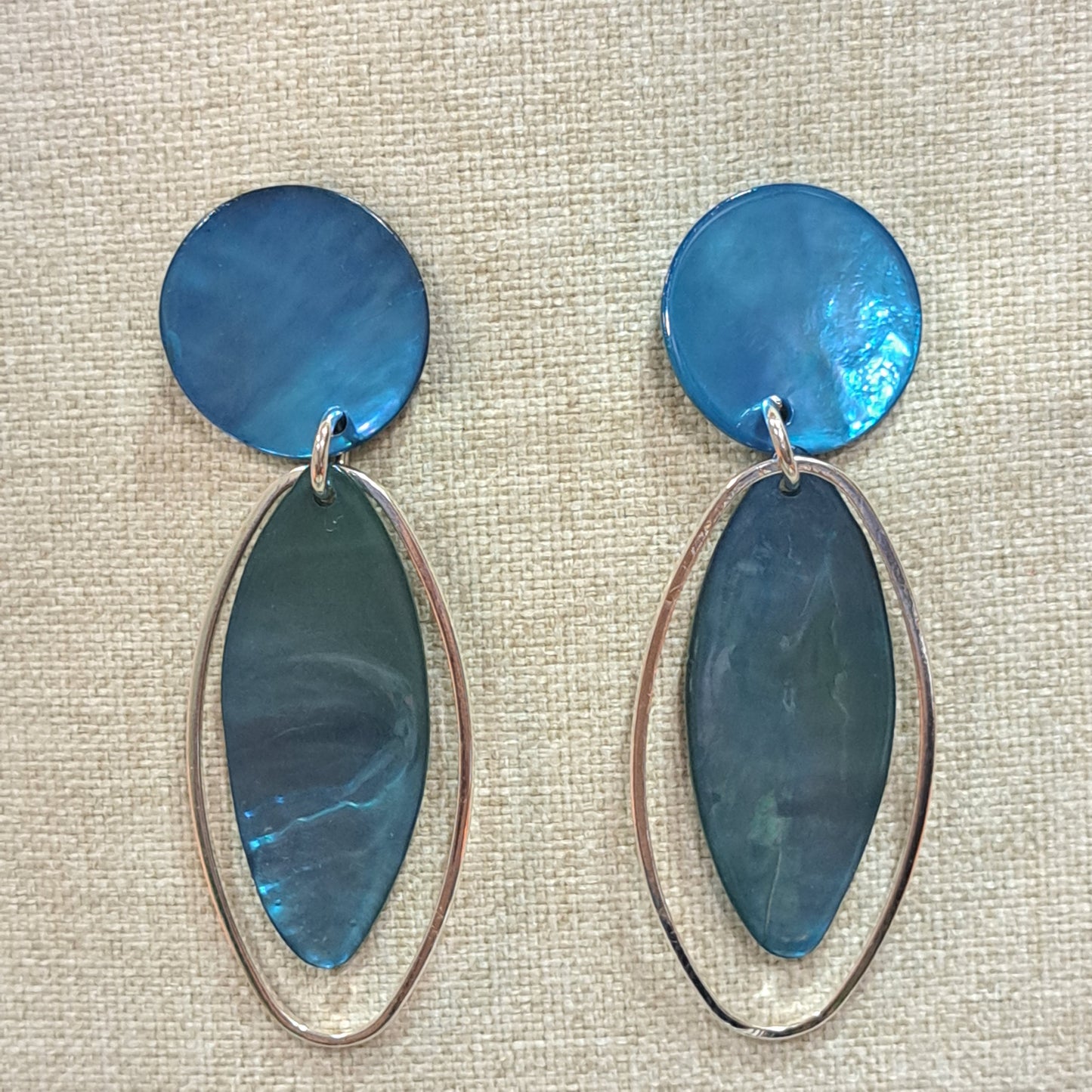 Boucles clips Ovale bleu LA PETITE SARDINE