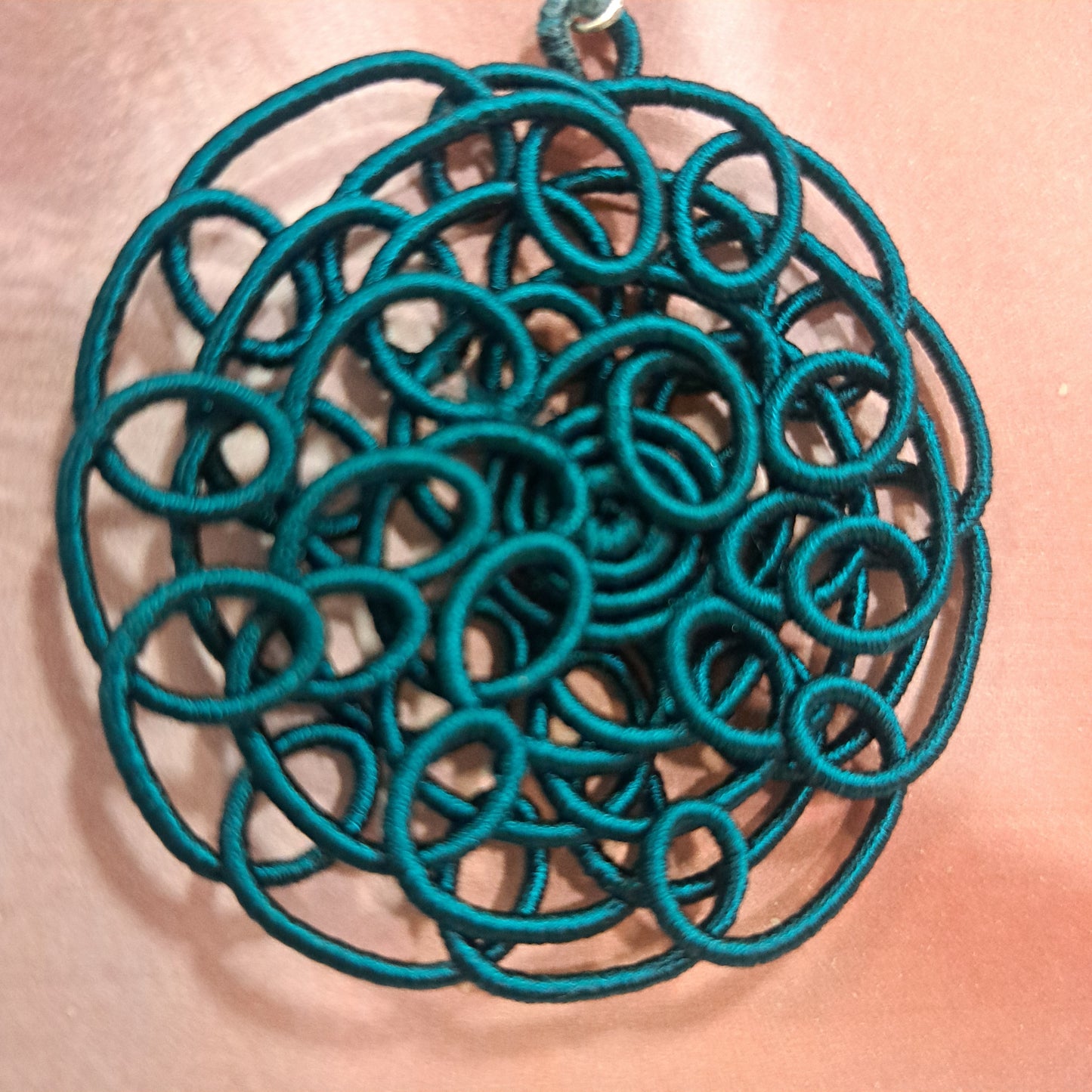 Boucles percées Fili XXL bleu vert canard NAF BIJOUX