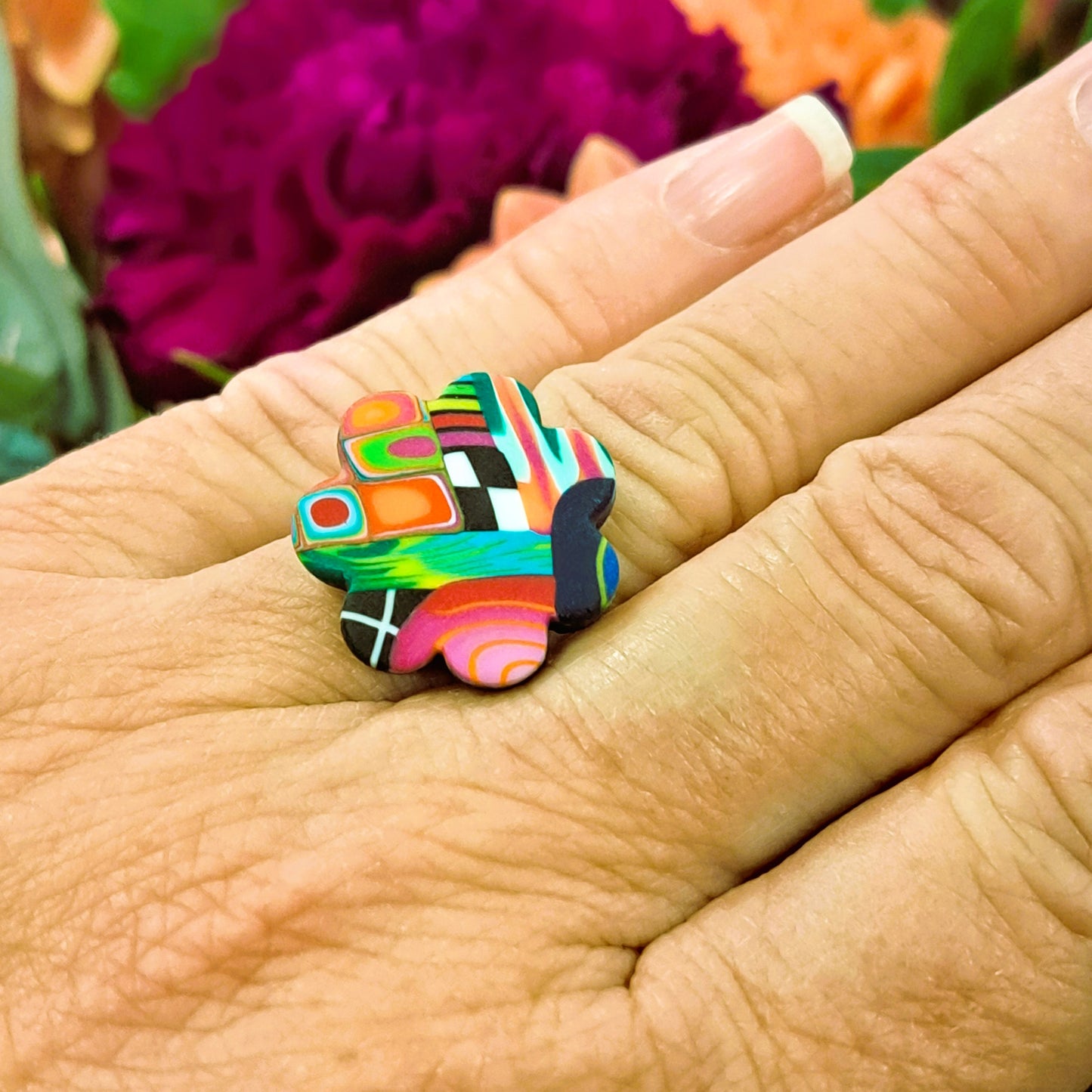 Bague Fleurs PM multicolore LIZ CREATIONS