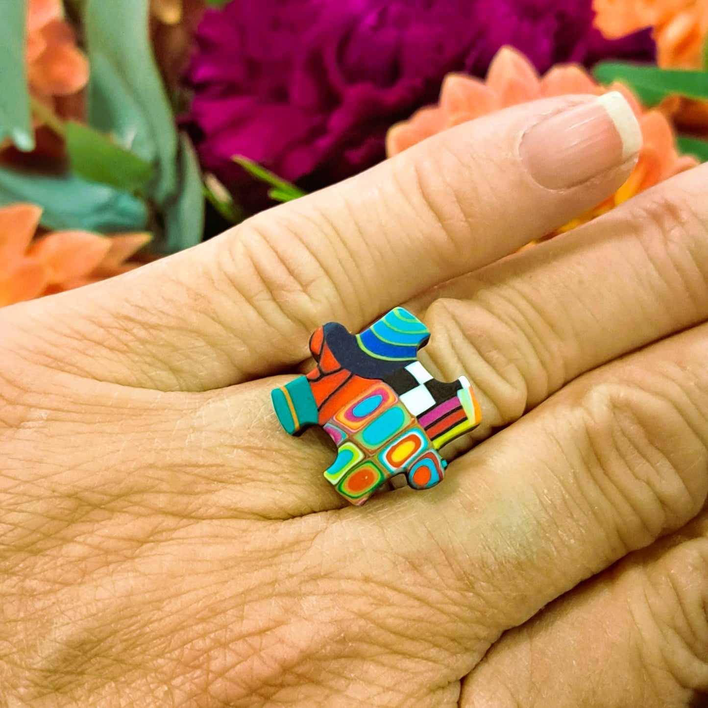 Bague Puzzle PM multicolore LIZ CREATIONS