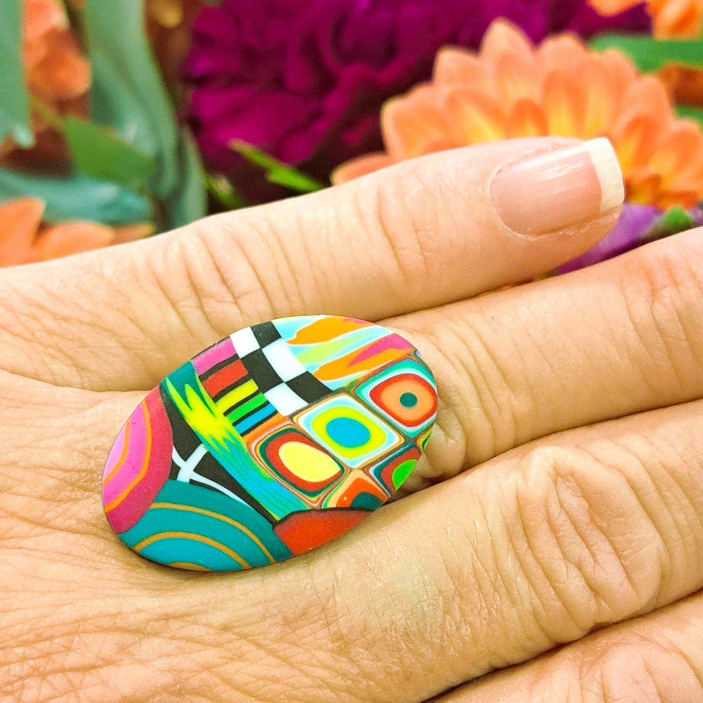 Bague Ovale MM multicolore LIZ CREATIONS