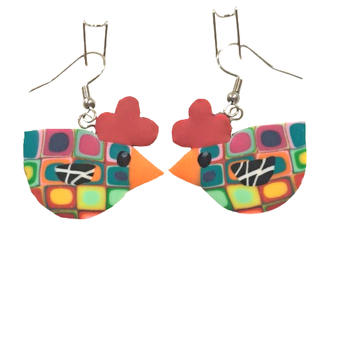 Boucles percées Cocotte multicolore LIZ CREATIONS
