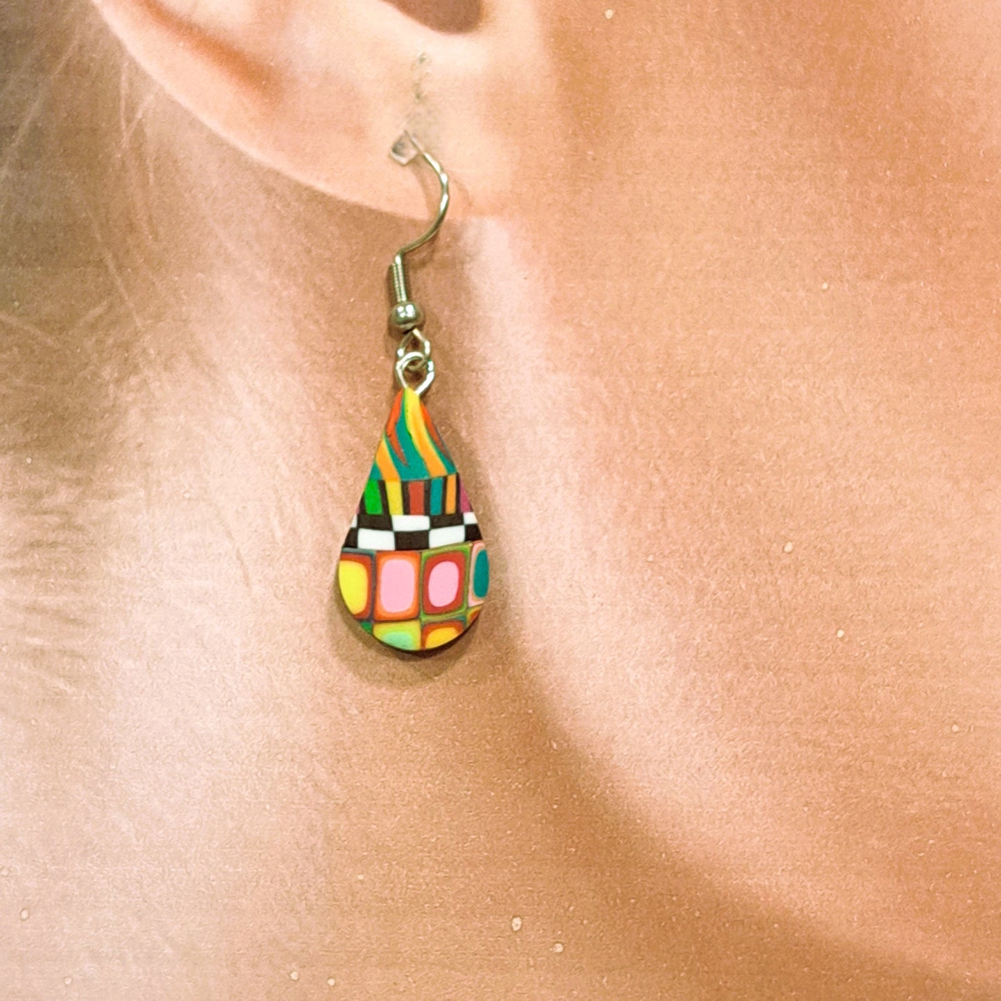 Boucles percées Goutte PM multicolore LIZ CREATIONS