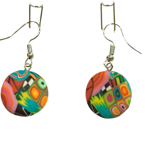 Boucles percées Rond PM multicolore LIZ CREATIONS