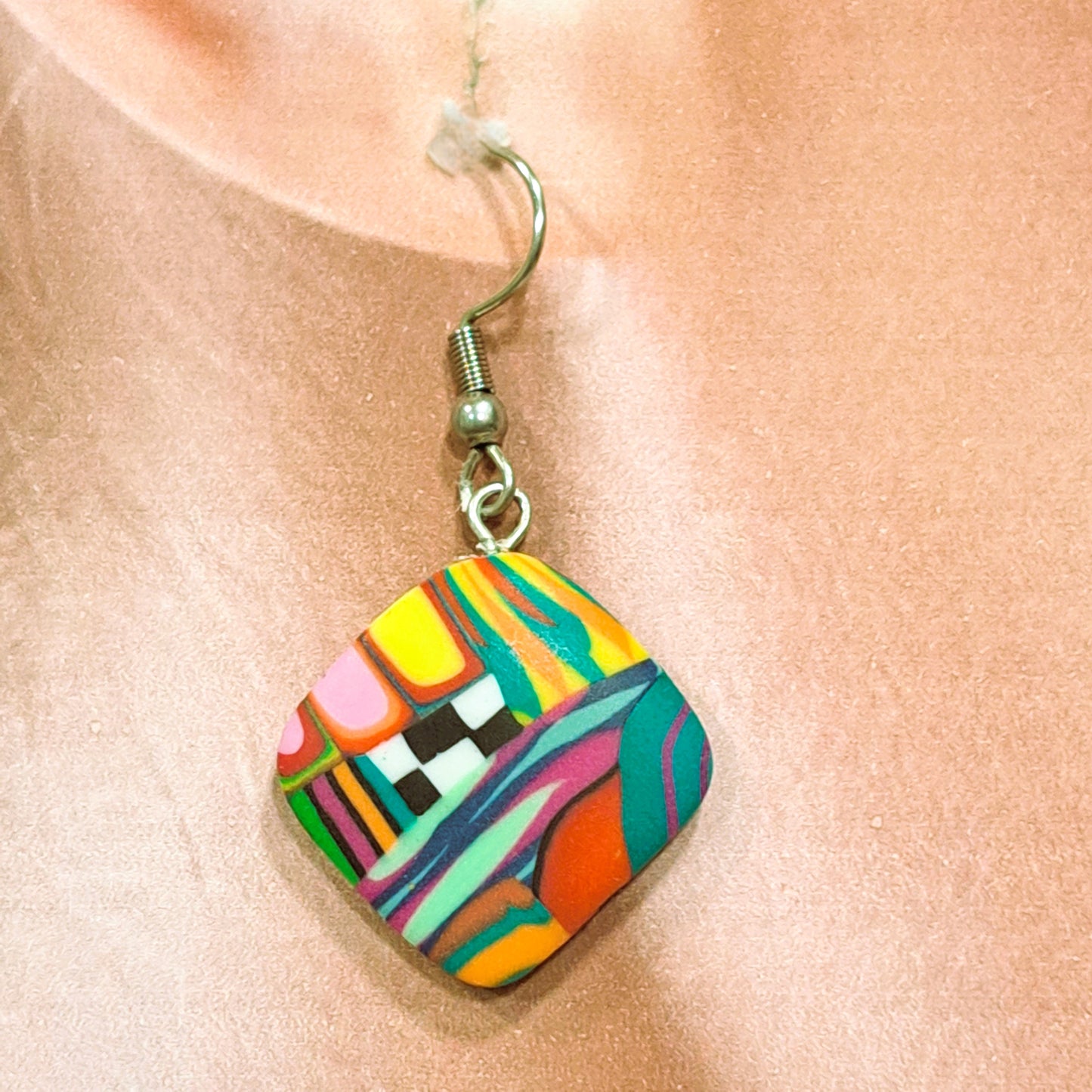 Boucles percées Losange PM multicolore LIZ CREATIONS