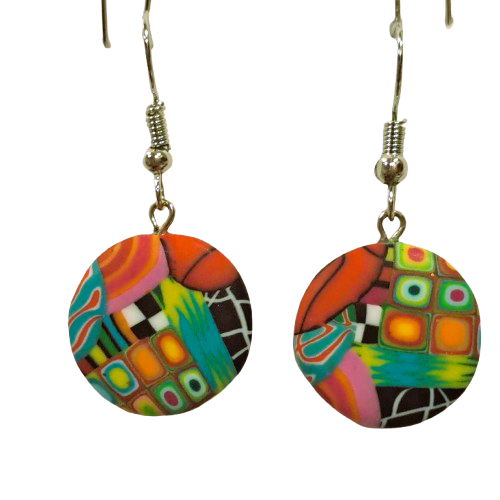 Boucles percées Rond PM multicolore LIZ CREATIONS