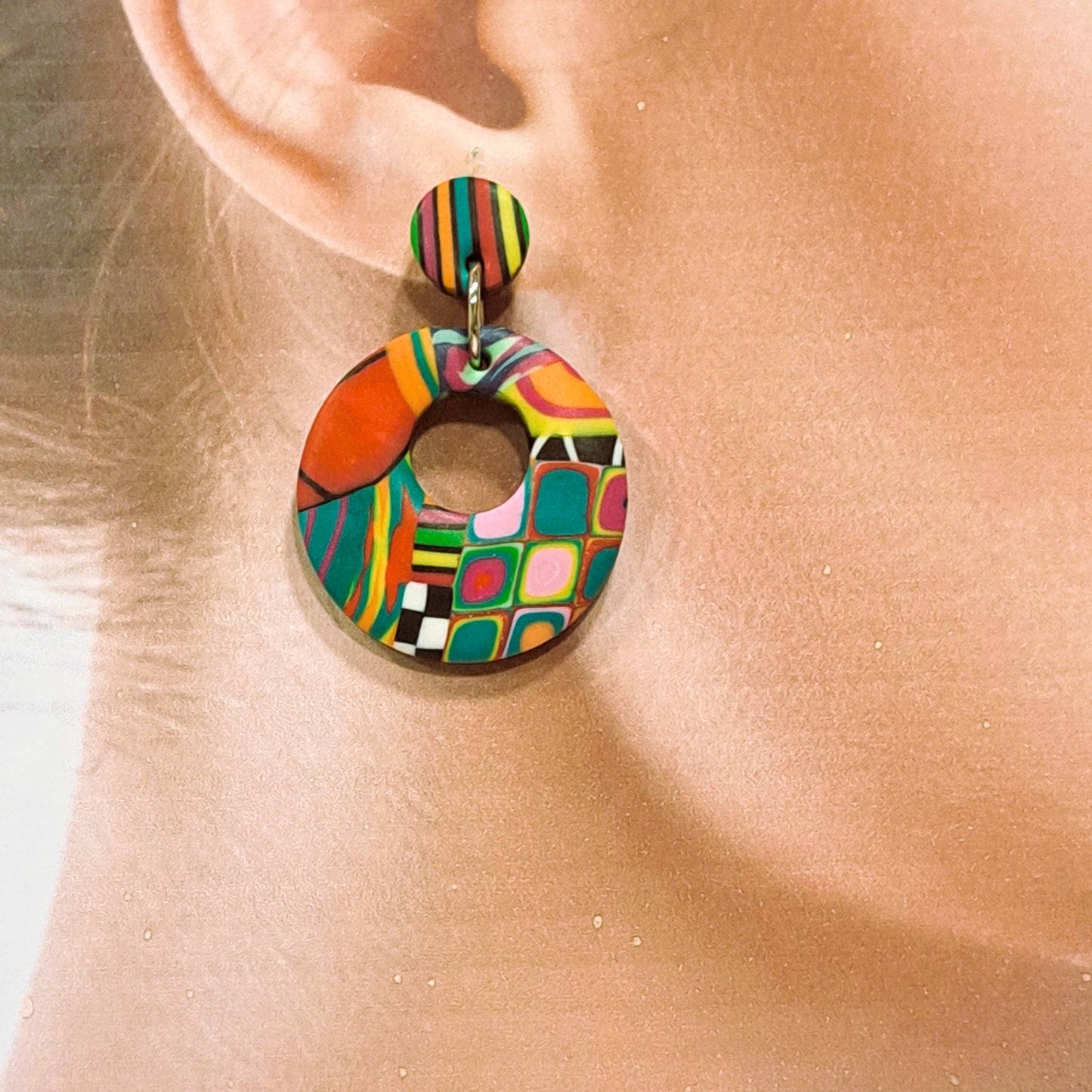 Boucles percées Créole PM multicolore LIZ CREATIONS
