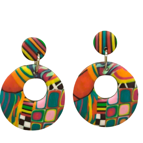 Boucles percées Créole PM multicolore LIZ CREATIONS