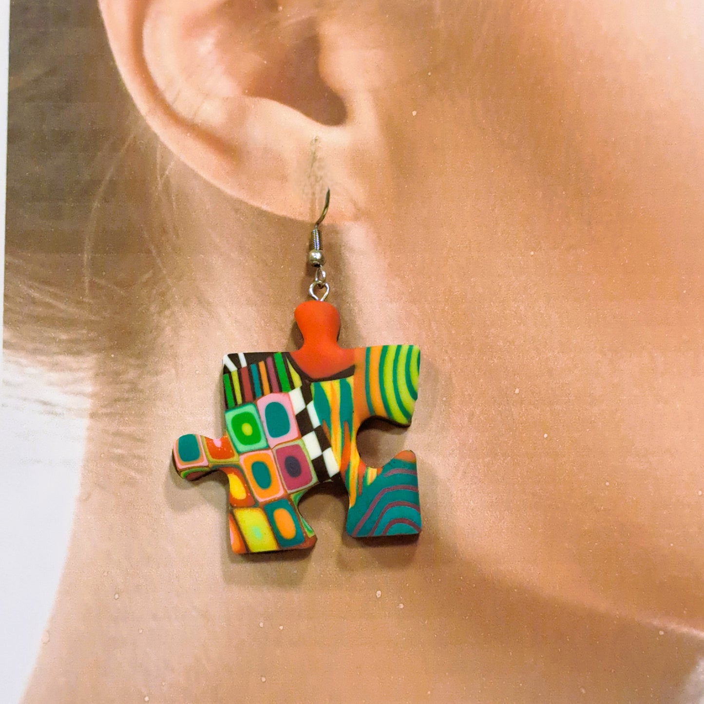 Boucles percées Puzzle XL multicolore LIZ CREATIONS