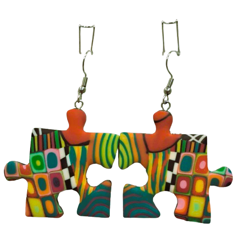 Boucles percées Puzzle XL multicolore LIZ CREATIONS