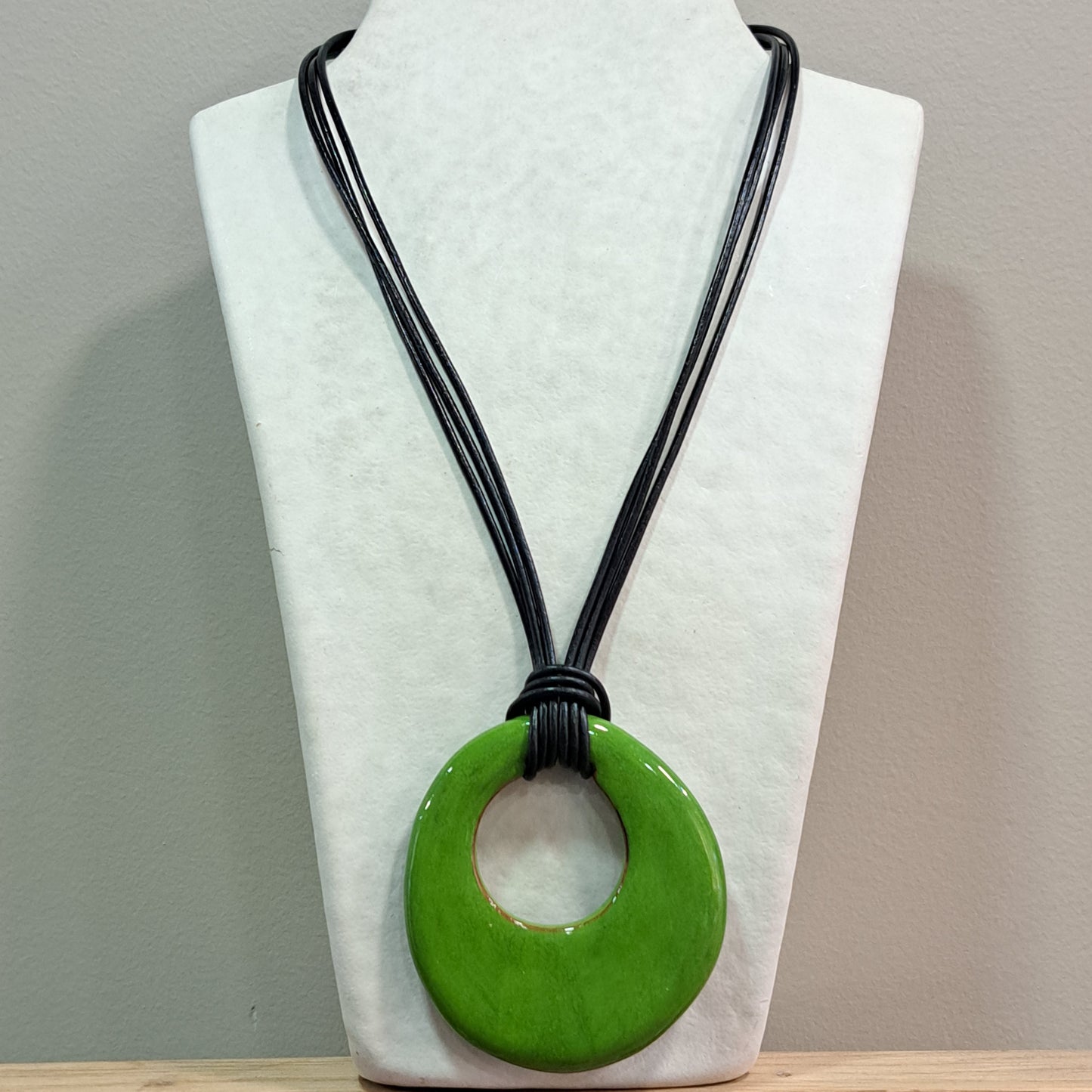 Collier pendentif Bulle vert CHRISTINE ALLOING