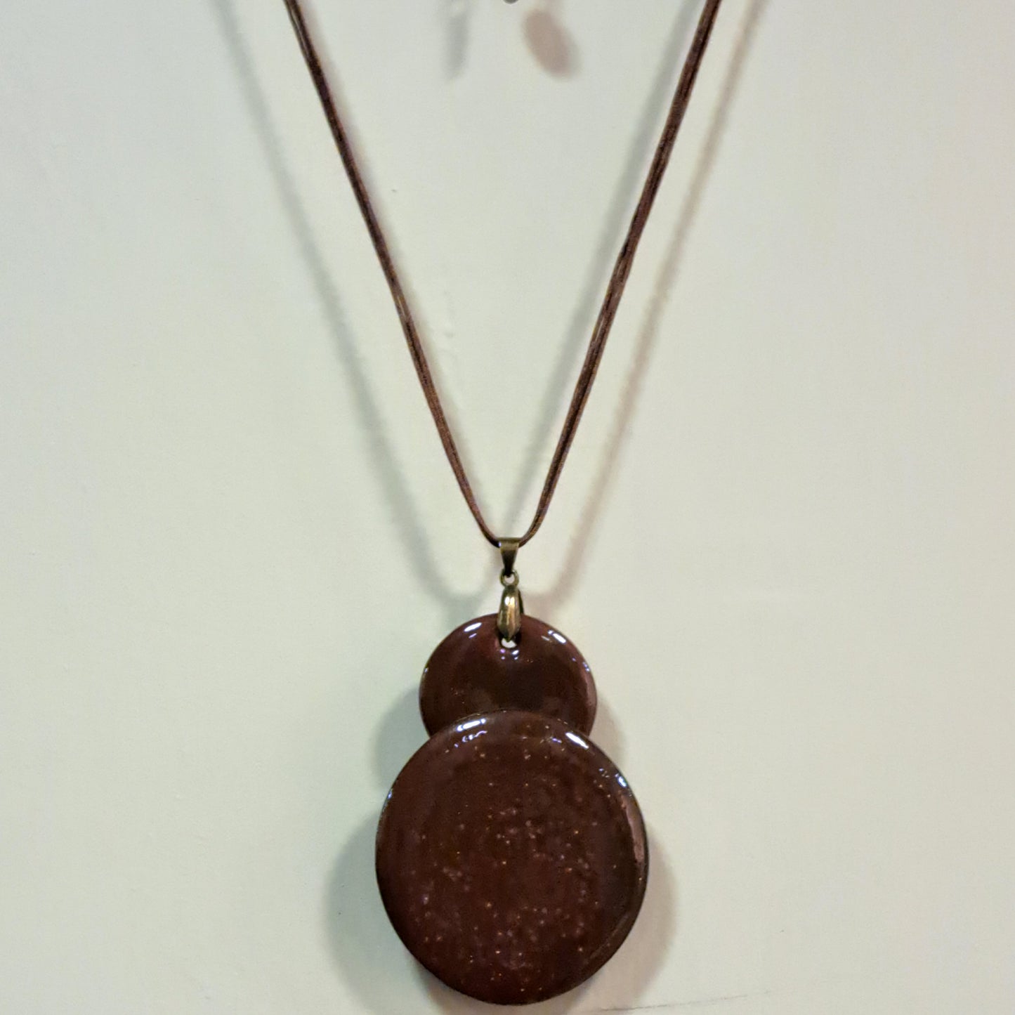 Collier pendentif Duo Rond marron CHRISTINE ALLOING