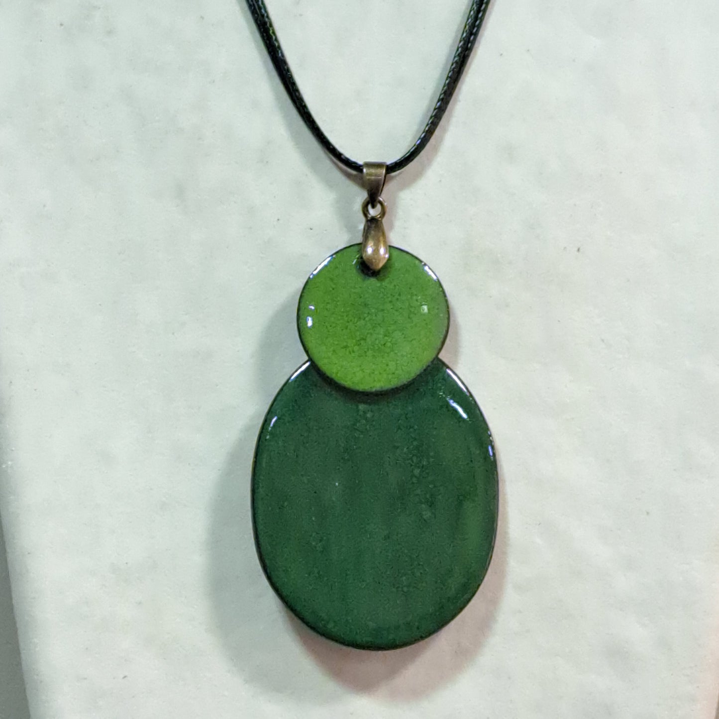 Collier pendentif Duo Ovale vert CHRISTINE ALLOING