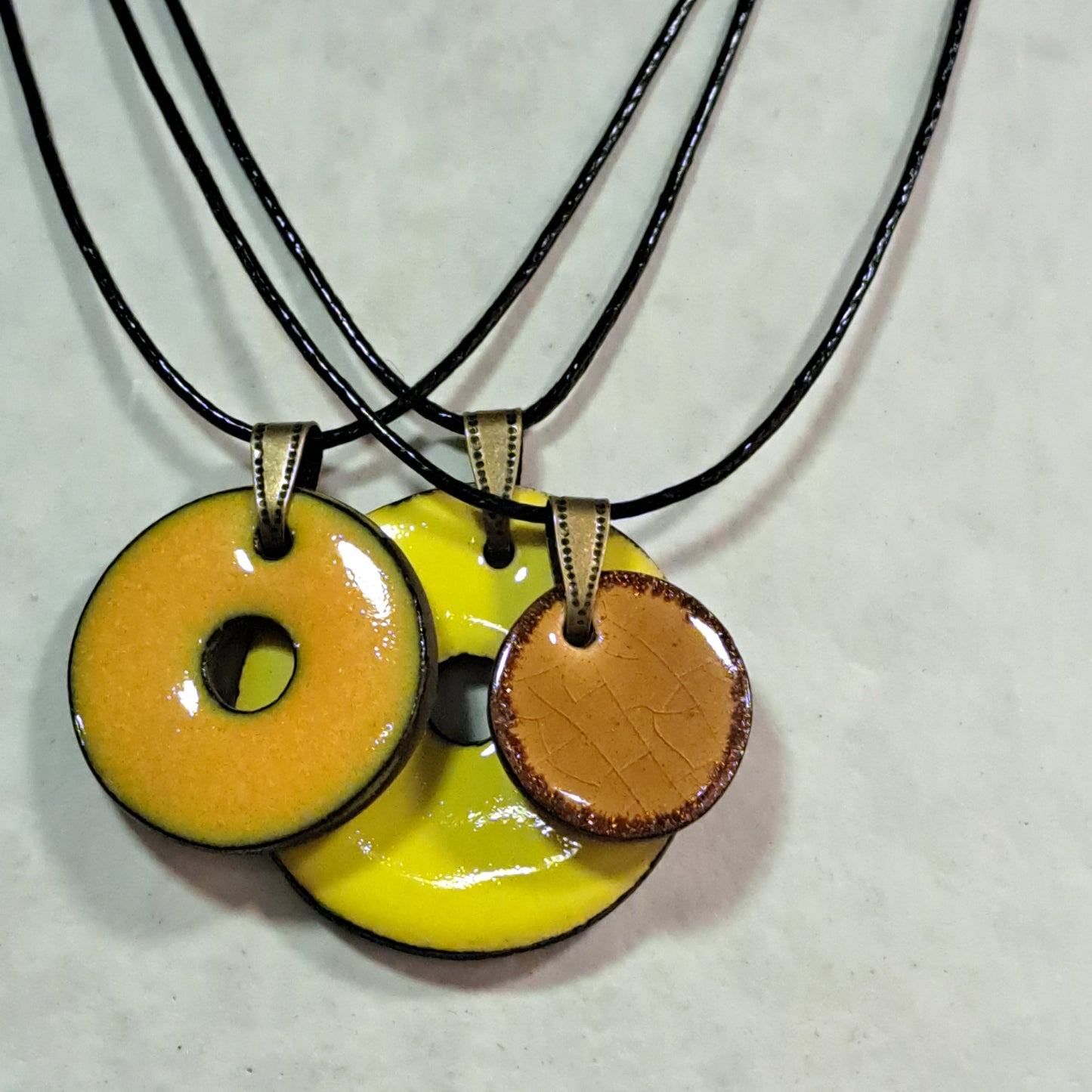 Collier pendentif TRIO jaune CHRISTINE ALLOING