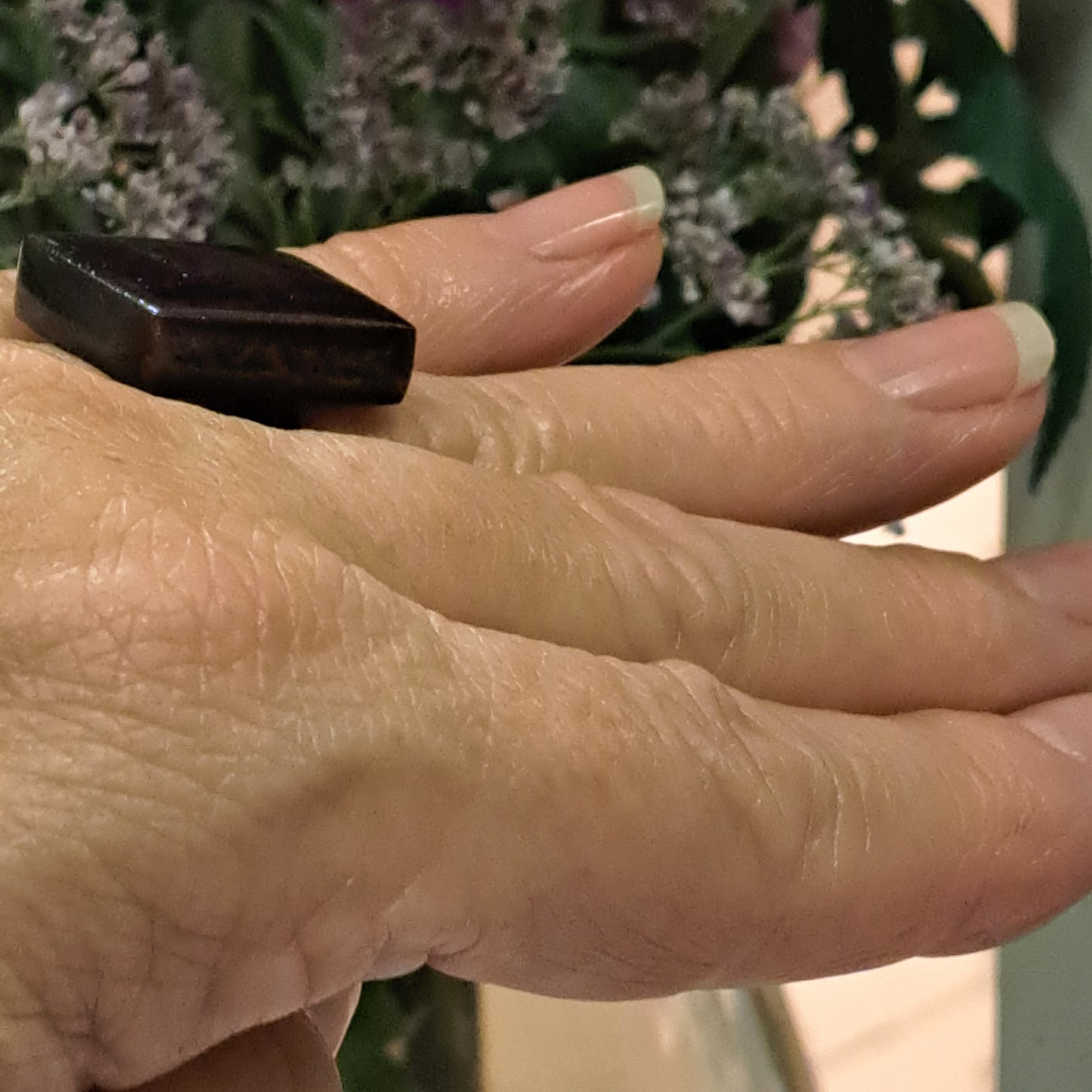 Bague Cubik carrée noire CHRISTINE ALLOING