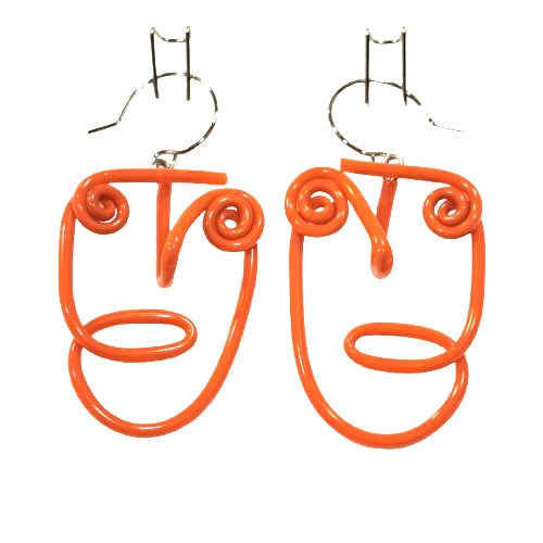 Boucles percées Tête In PM orange SAMUEL CORAUX