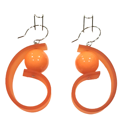 Boucles percées Little Penseur orange SAMUEL CORAUX