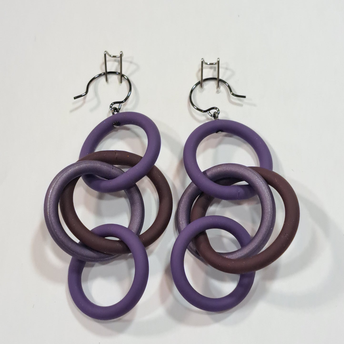 Boucles percées 40 violet mauve mat SAMUEL CORAUX